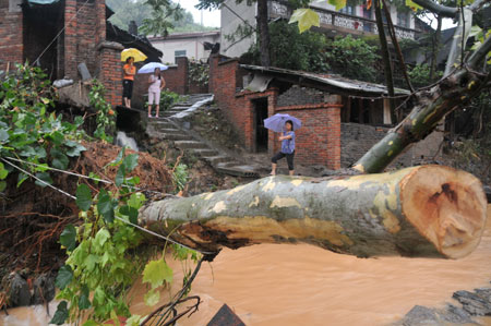 Death toll in central China rainstorm rises to 11