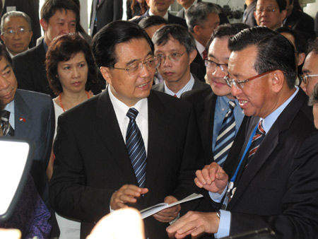 Chinese President Hu Jintao on Singapore visit