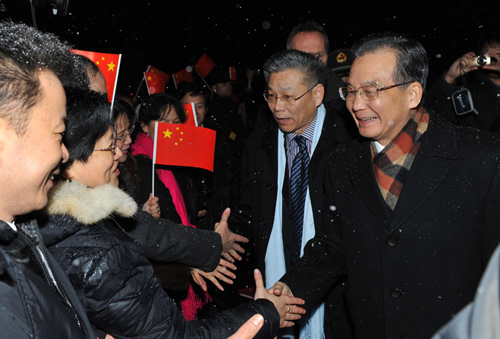 Wen arrives in Copenhagen for climate talks
