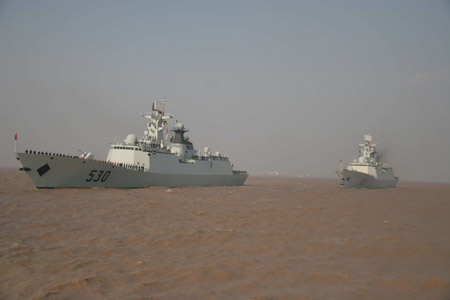 Chinese warships dock home from Gulf of Aden