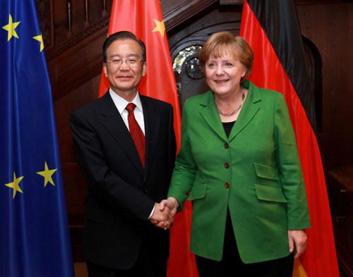 Premier Wen meets German Chancellor