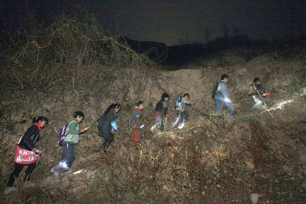 Long walk to school through mountains in SW China