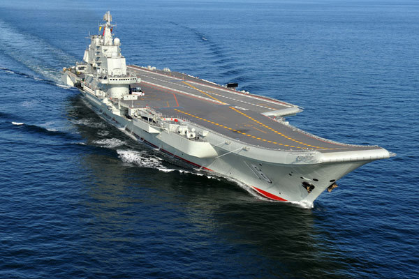 Aircraft carrier <EM>Liaoning</EM> begins 1st long-distance training