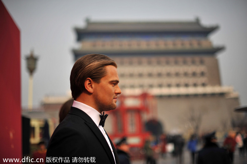 Wax celebrities in downtown Beijing