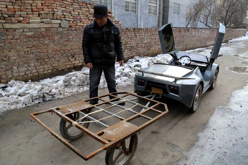 Homemade sports car in C China