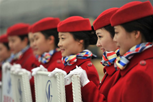 Flight stewards celebrate International Women's Day