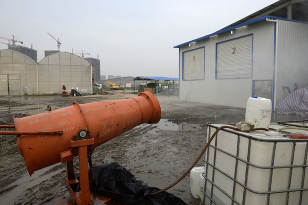 Tent set up over polluted soil to mask foul smell