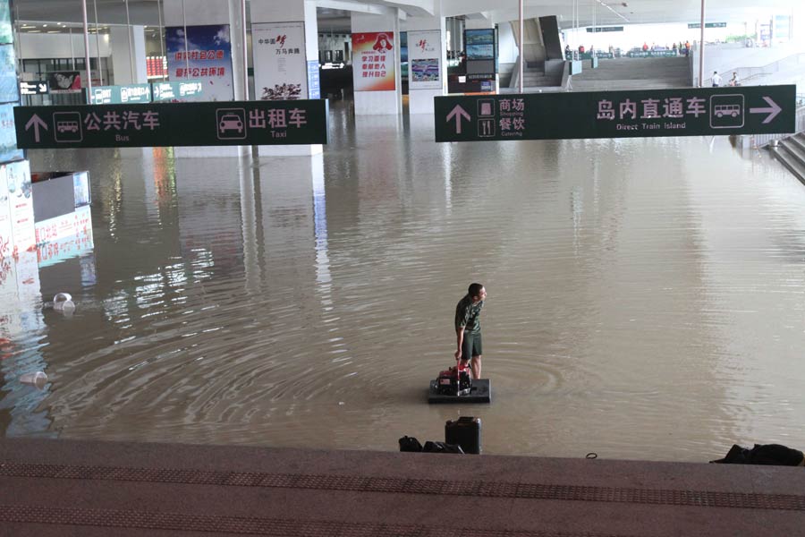 Xiamen city in East China flooded