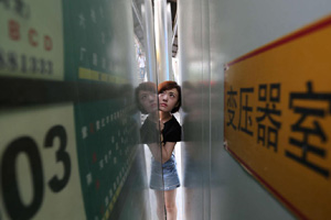 China's first driverless subway train on exhibition