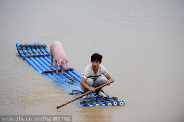 Emergency rescue in flood stricken E China