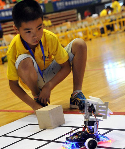 Regional qualification match for World Robot Olympiad held in Beijing