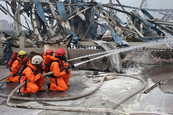 No rescuers harmed by chemicals in Tianjin blasts