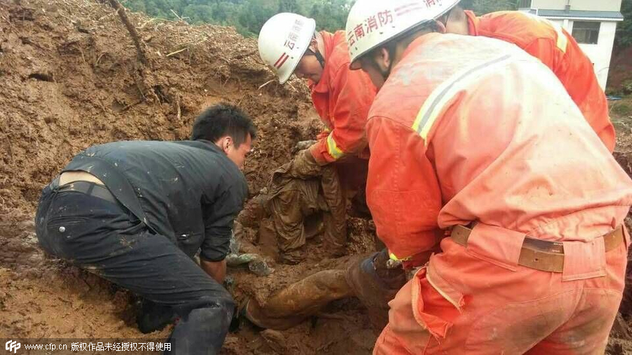 Eleven killed as rainstorm triggers landslide in SW China
