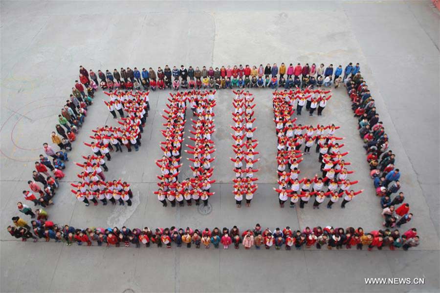 People greet new year across China