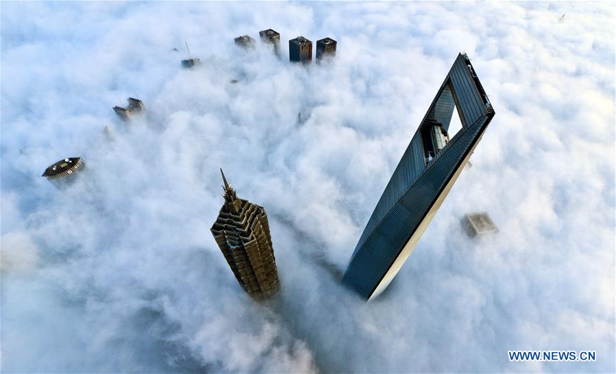 Rising above the clouds: Shanghai's landmark skyscrapers