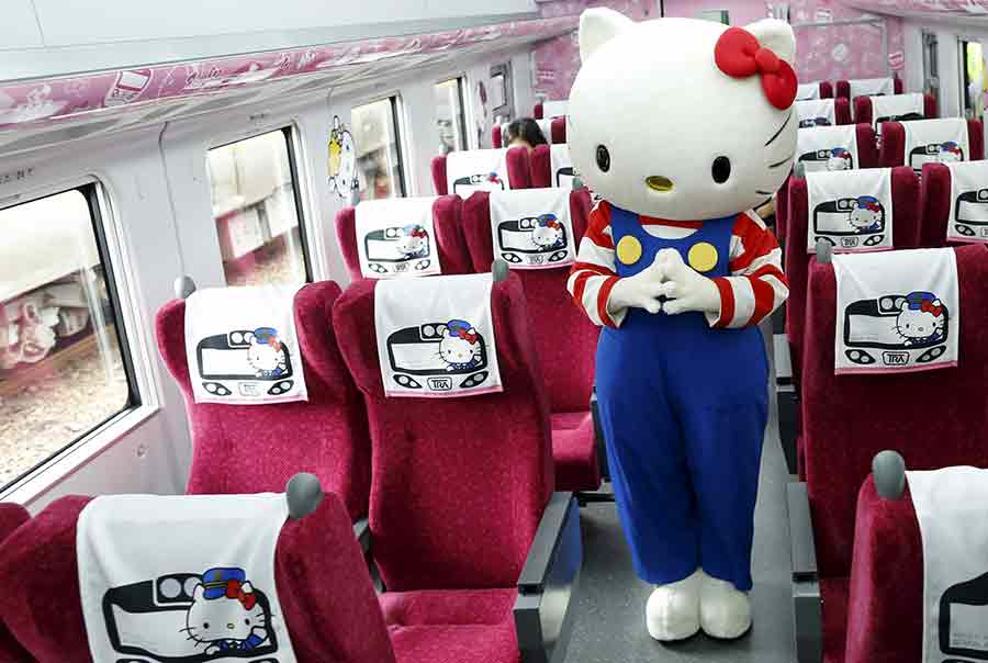 Hello Kitty-themed train unveiled in Taiwan