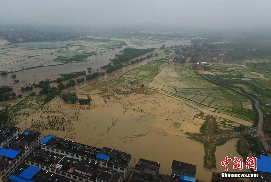 Tornado, heavy rain batters Central China's Hunan