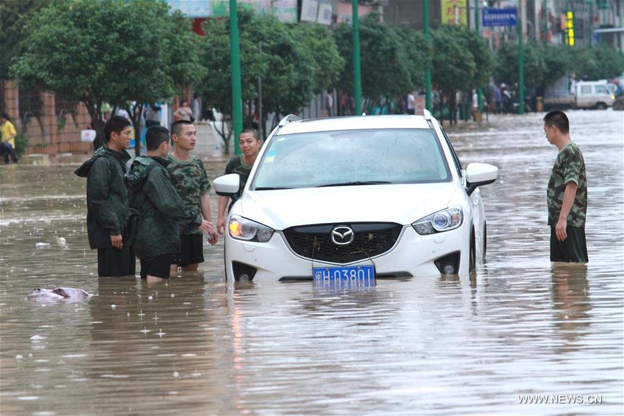 Shunchang County in E China's Fujian flooded by water