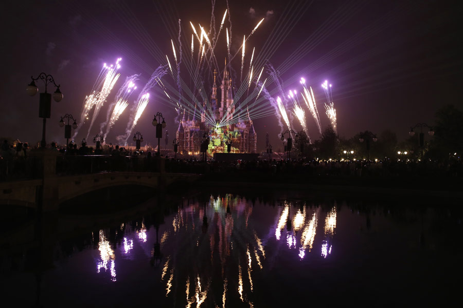 Fireworks light up Shanghai Disneyland