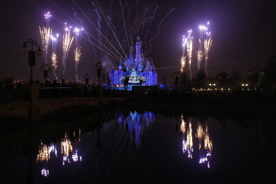 Fireworks light up Shanghai Disneyland