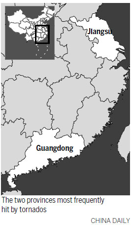Jiangsu province a frequent victim of tornadoes
