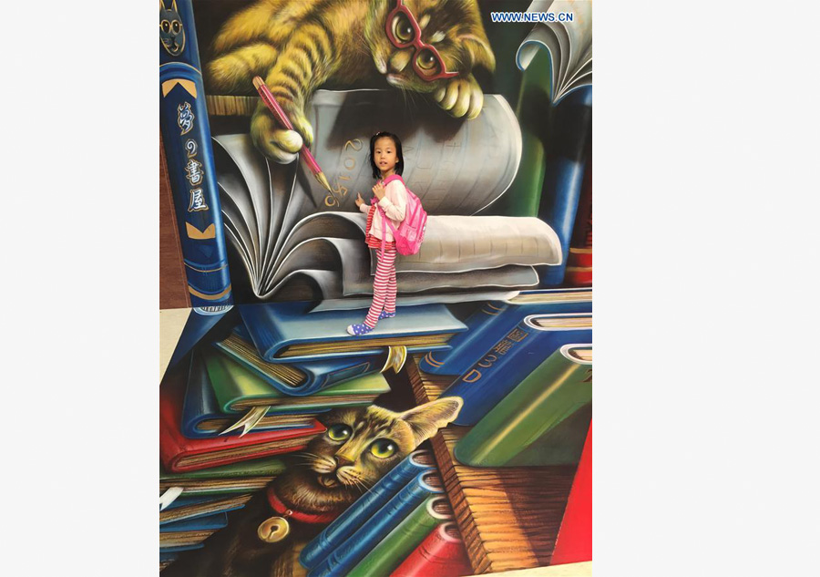 Ten pieces of 3D paintings presented in China's Taiwan