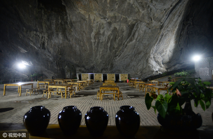 Dine deep underground in a cave