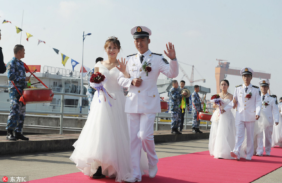 Alone no more: couples marry on Singles Day