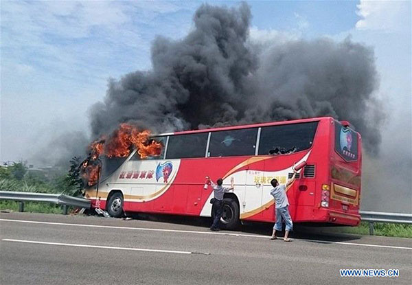 Families of Taiwan bus fire victims receive compensation