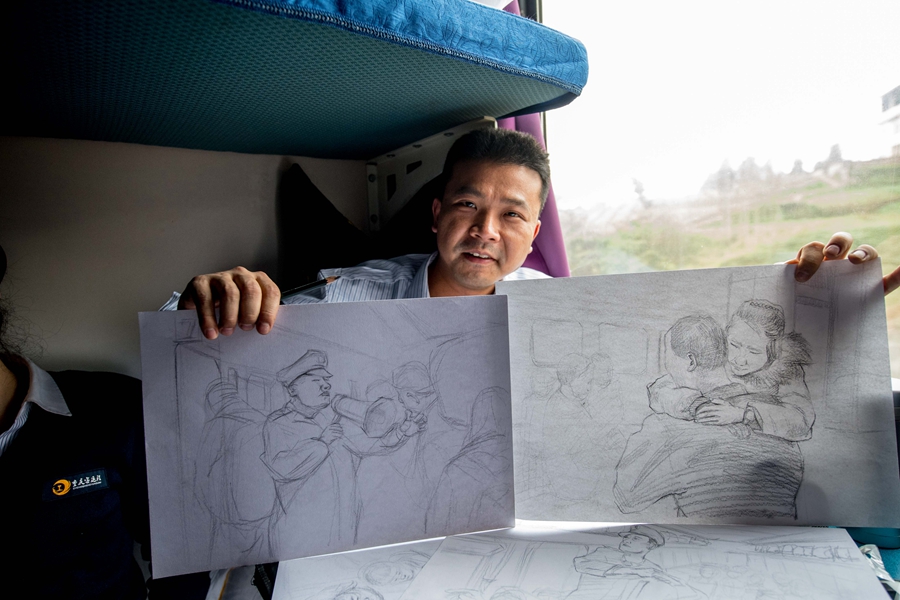 Passengers keep train attendant's painting dream alive