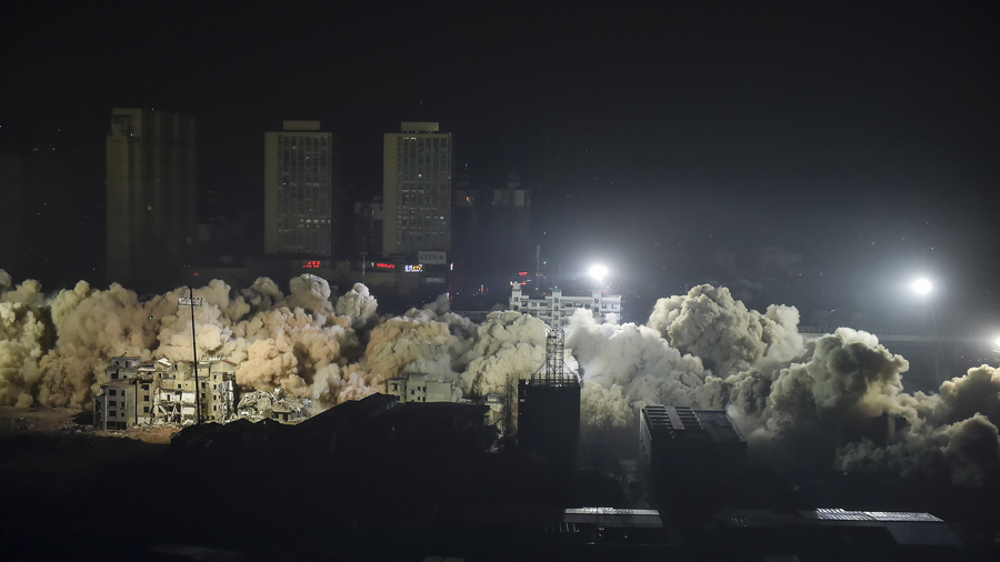 19 buildings blasted in seconds in Wuhan