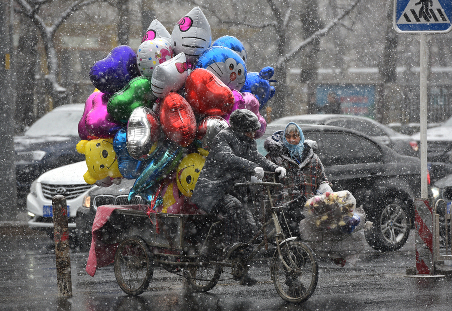 Beijing welcomes first snow in Year of the Rooster