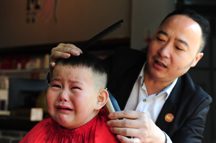 Getting haircuts for good luck