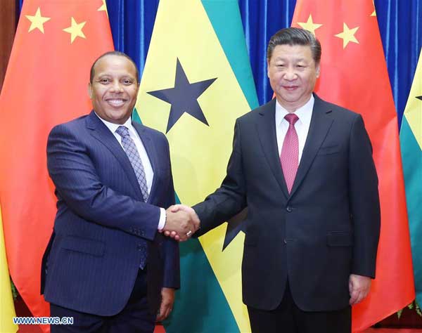 President Xi meets leader of Sao Tome and Principe