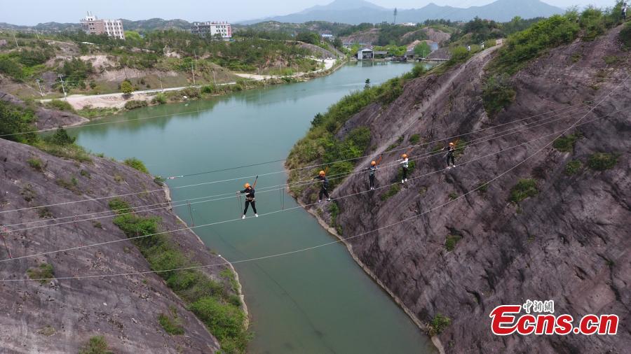 Thrilling 'Via Ferrata' route opens in Central China