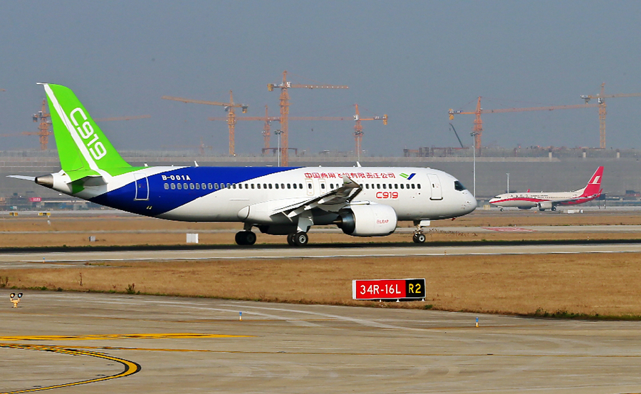 A closer look at C919 ahead of its maiden flight