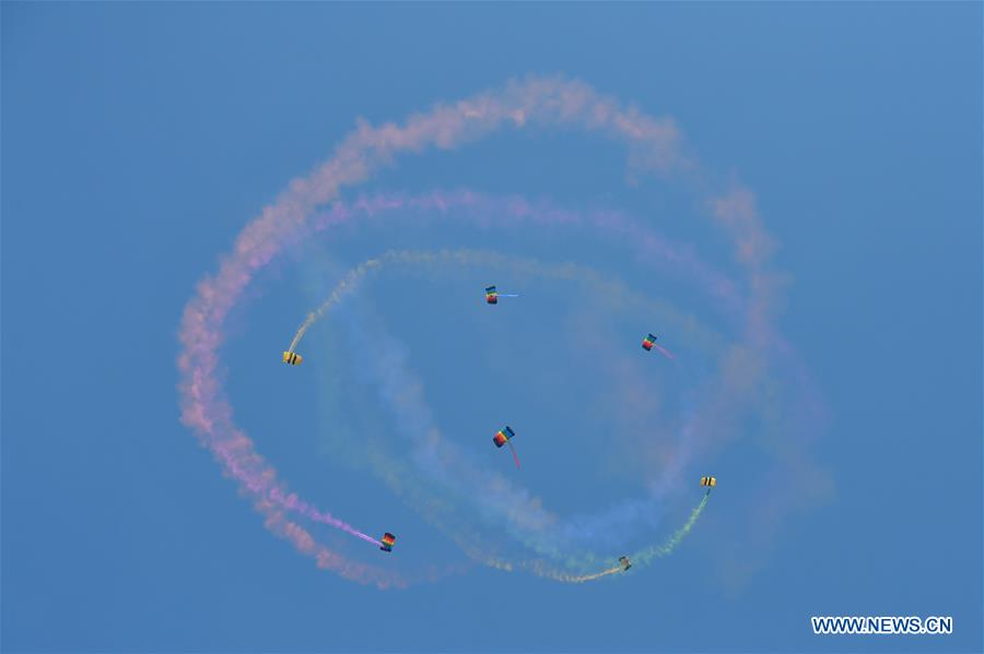 Aerobatics aircraft perform at air show in Henan