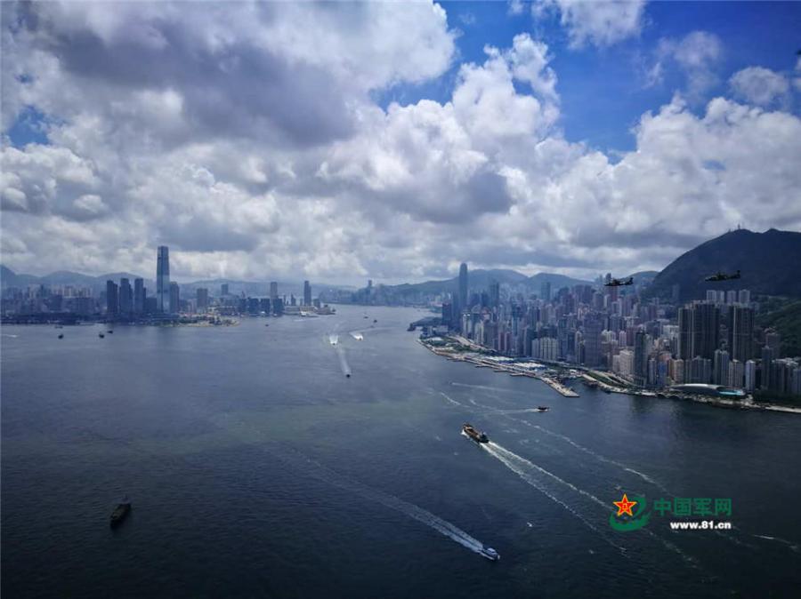 PLA Hong Kong Garrison conducts air and sea patrols