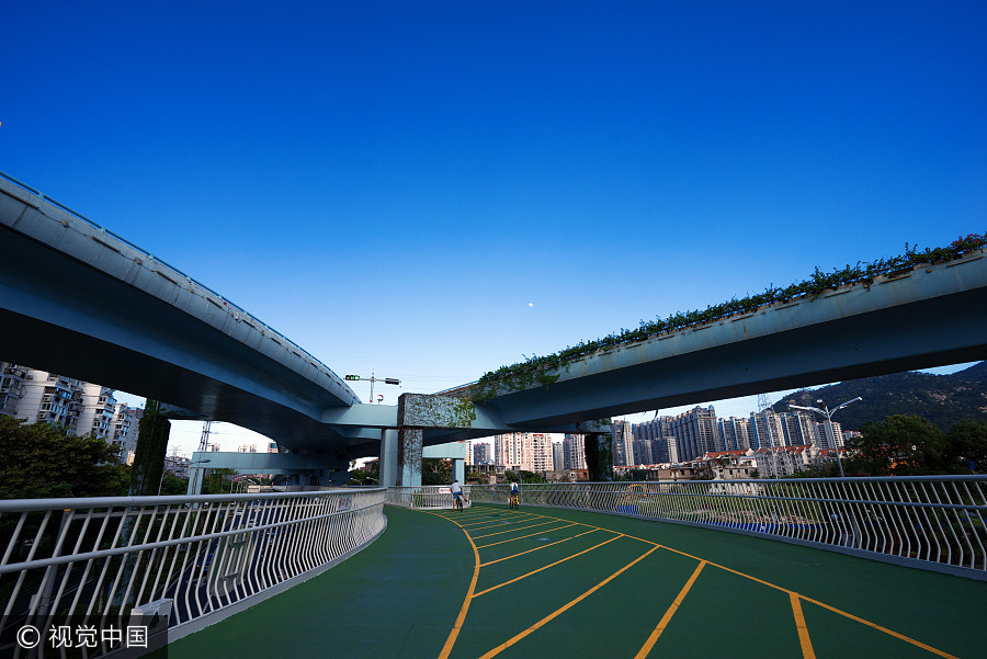 Cycling with a view on world's longest elevated bike path