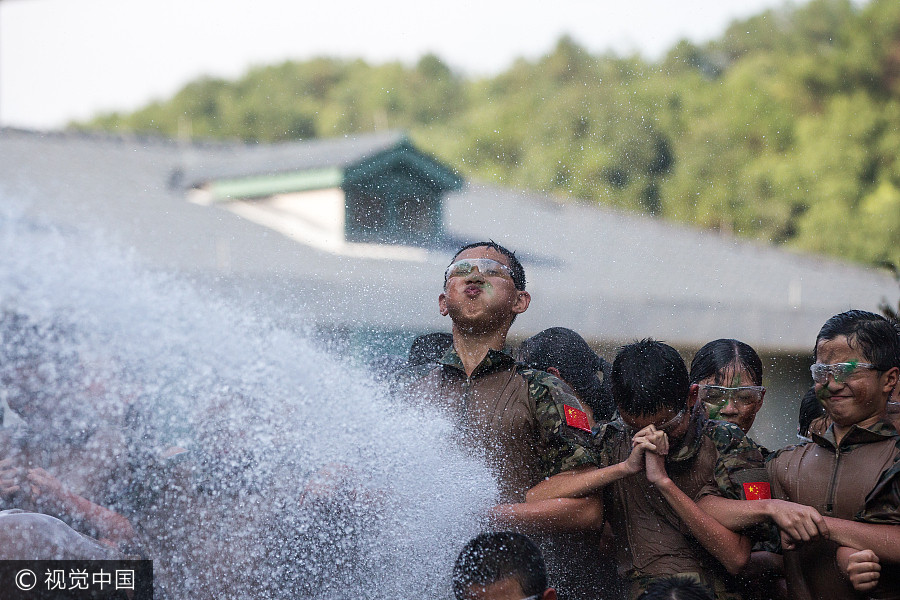 Student toughened up in military training