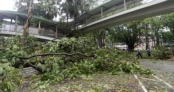 Typhoon makes mess in S. China