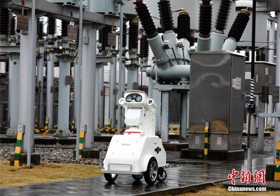 Robot, drone patrol high-voltage substation in Chongqing