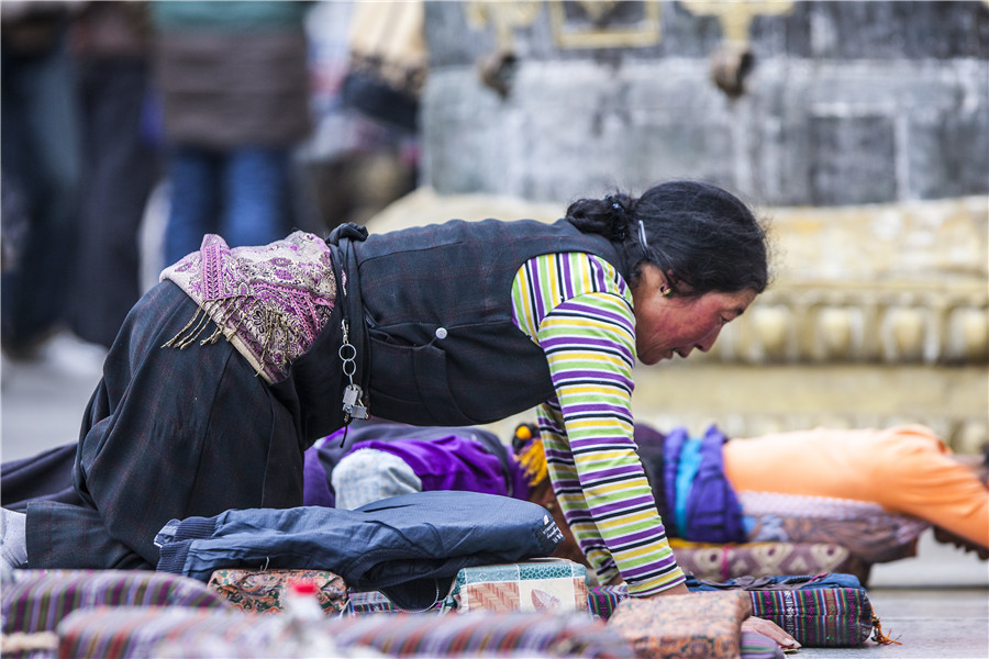 Devout Tibetan Buddhists