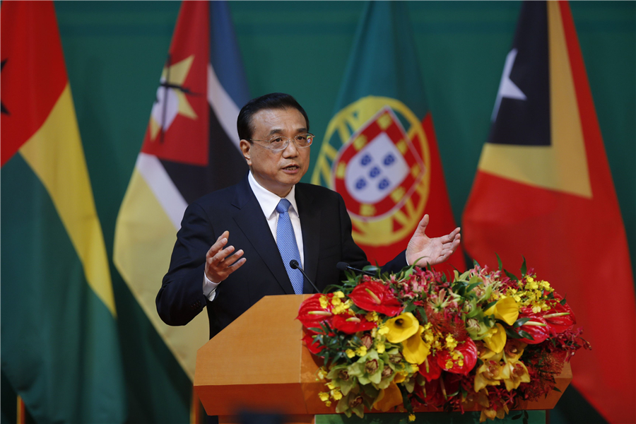 Premier Li delivers speech at opening ceremony of Macao Forum