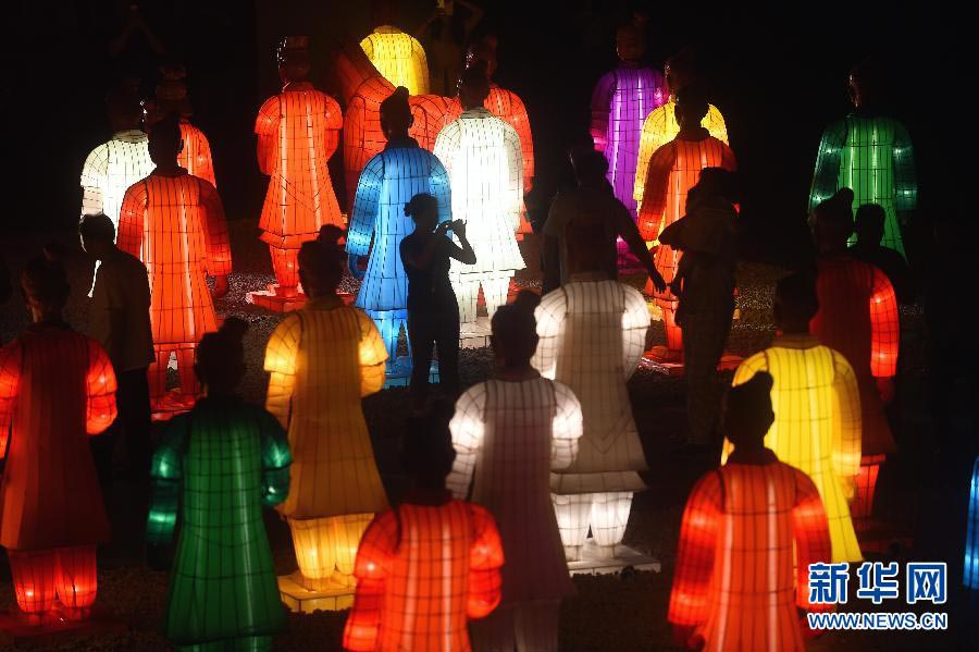 Terra-Cotta Warriors lanterns displayed in Beijing