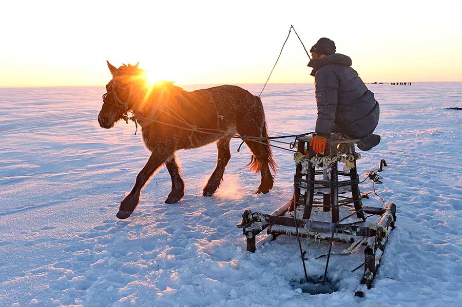 La tradition de la pêche sur glace du lac Chagan