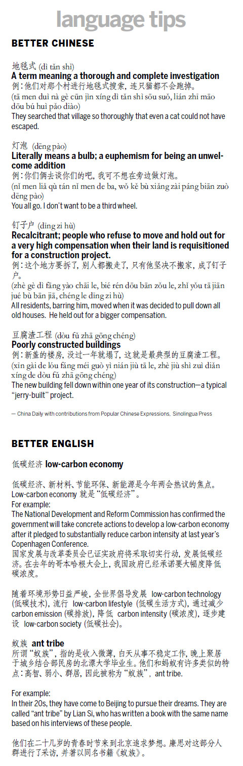 灯泡 bulb 豆腐渣工程 poorly constructed buildings