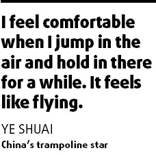 Bouncing toward Beijing on trampoline