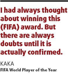Kaka named FIFA Player of the Year