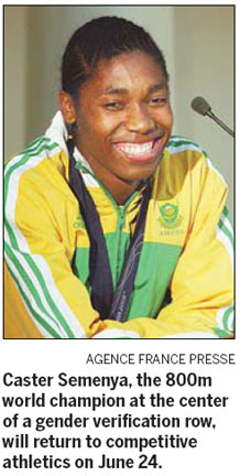 Semenya plans return to competition in June